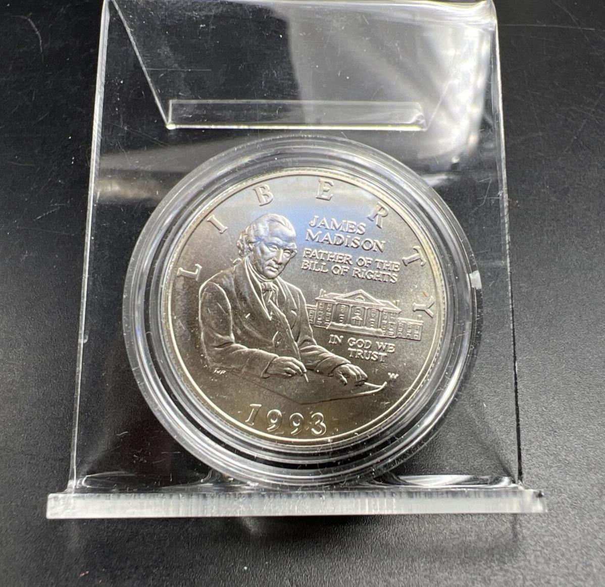 1993 W 50 90% Silver Madison Bill of Rights Commemorative Half Dollar Coin BU