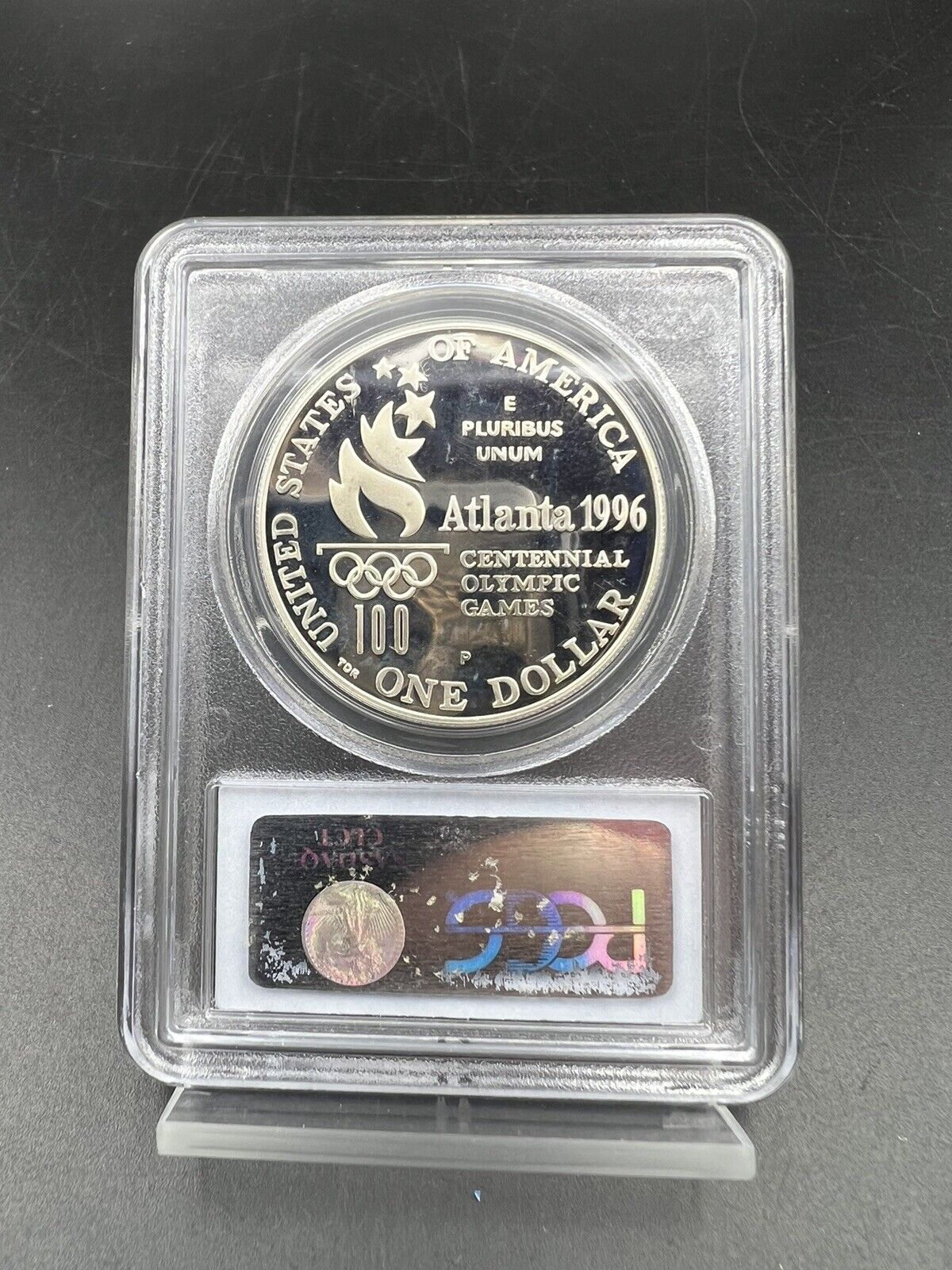 1996 P Atlanta Olympics Tennis 90% Silver Commemorative Dollar PCGS PR69 PROOF