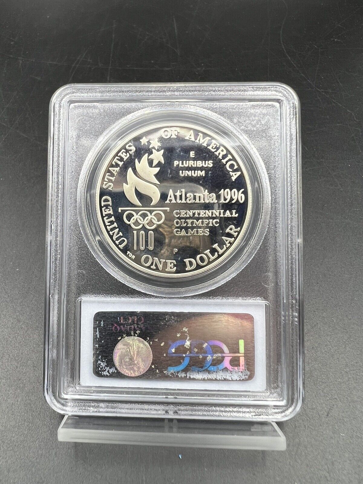 1996 P Atlanta Olympics Tennis 90% Silver Commemorative Dollar PCGS PR69 PROOF