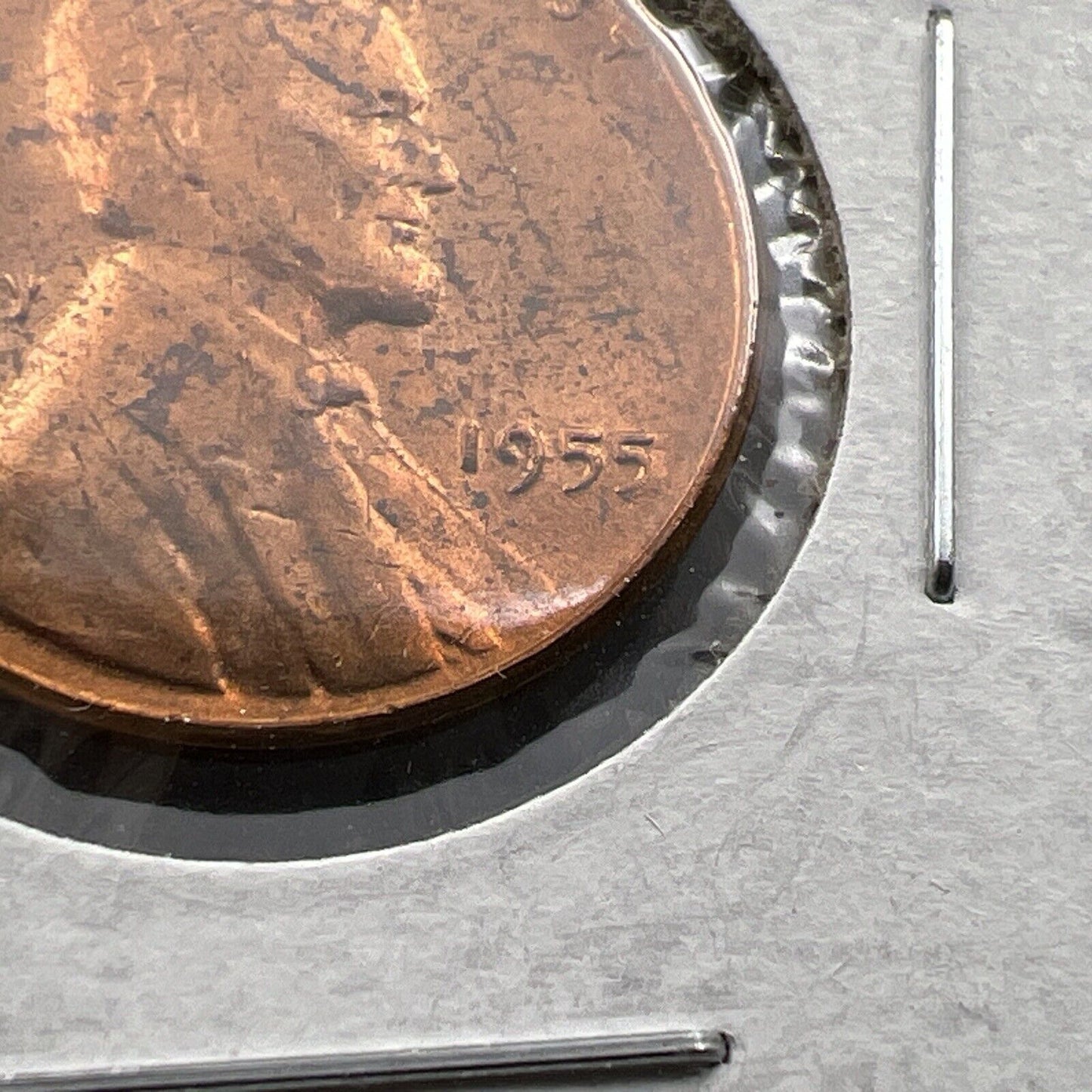 1955 P 1c Lincoln Wheat Cent Penny Coin Poor Man Strike Double Die BU RB #31024Y