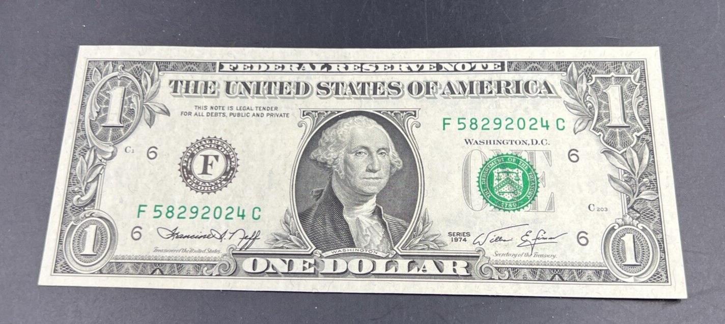 1974 $1 FRN Federal Reserve Note Dollar Bill Choice UNC US Currency #024