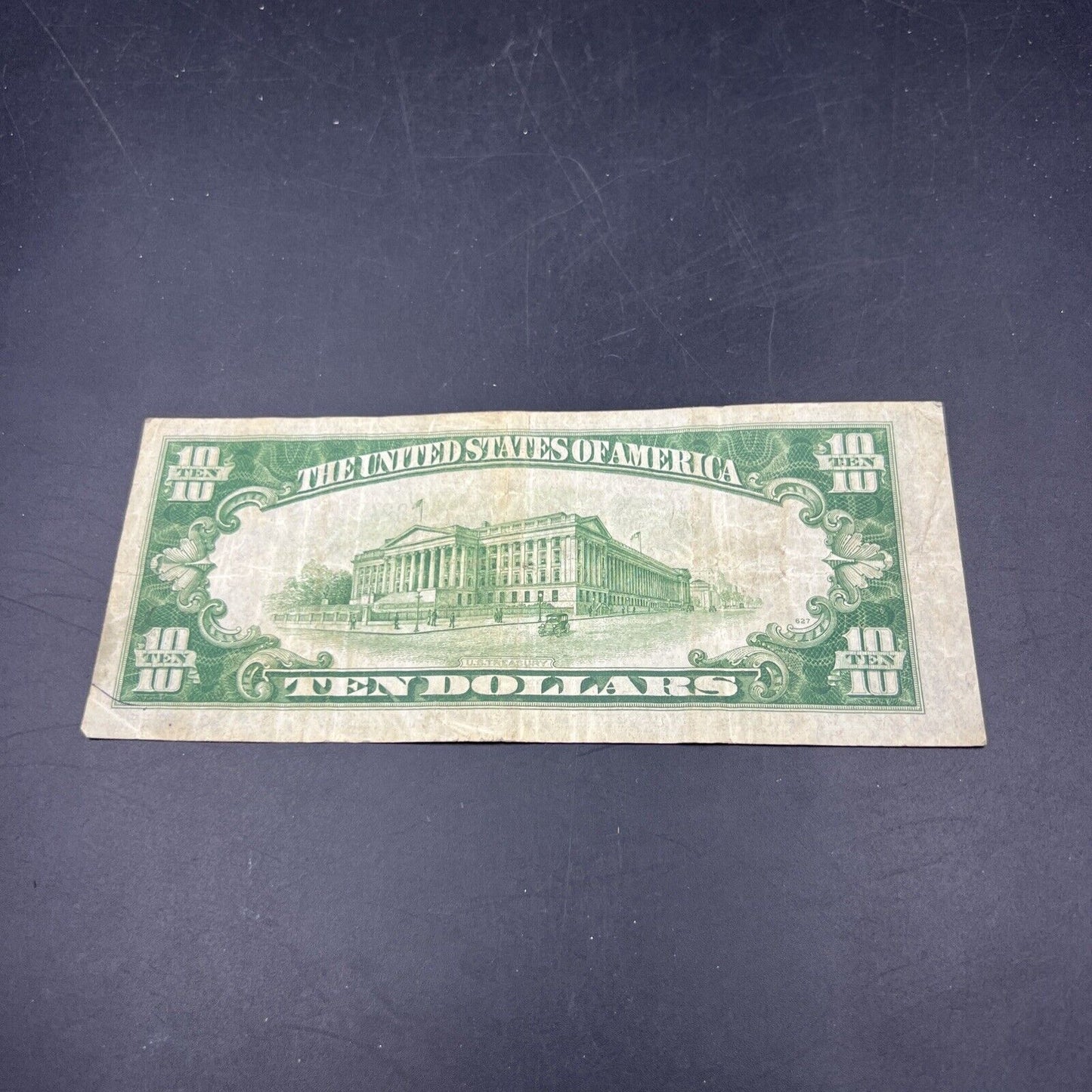 1934 A $10 Ten Dollar Blue Seal Silver Certificate Note Bill CH Fine / VF