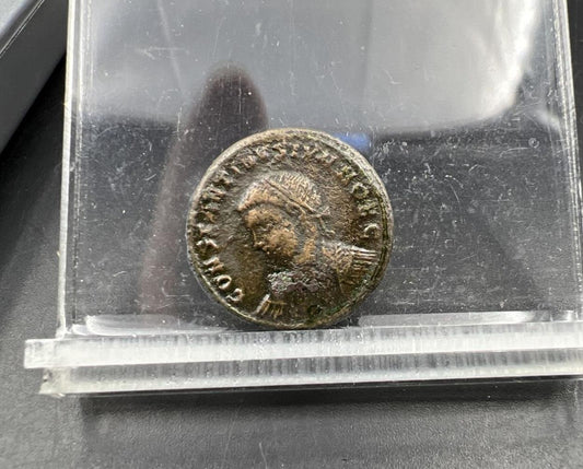 Constantius II c 324 - 329 AD Ancient Roman Bronze Coin Fine Circ