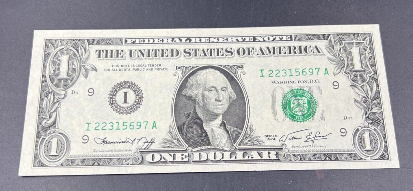 1974 $1 FRN Federal Reserve Note Dollar Bill Choice UNC US Currency #697