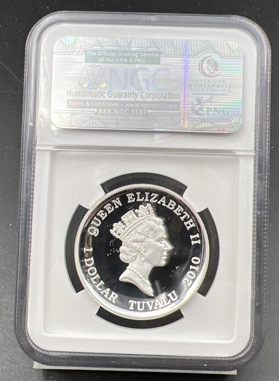 Tuvalu 2010 $1 Fine Silver 1 OZ Pheidippides Marathon Run PF69 UCAM NGC