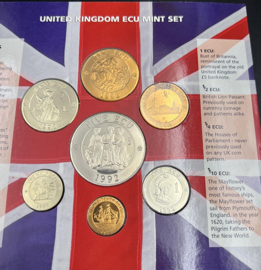 1992 United Kingdom ECU Trial Strike Mint Set in Display Pack #A