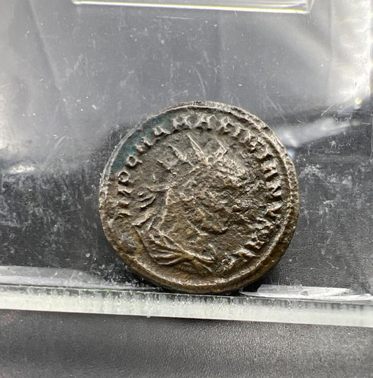 Maximian I Radiate Ancient Roman Bronze Coin Fine / VF Circ #SKU32124AG