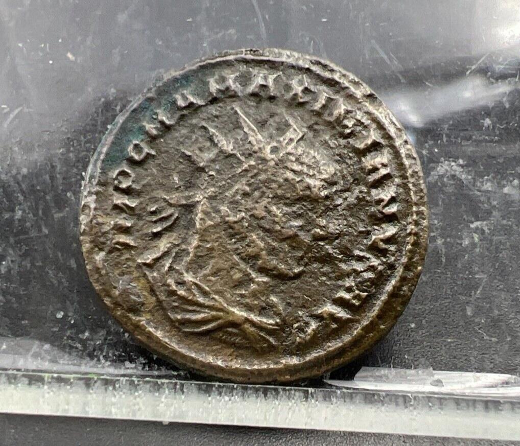 Maximian I Radiate Ancient Roman Bronze Coin Fine / VF Circ #SKU32124AG