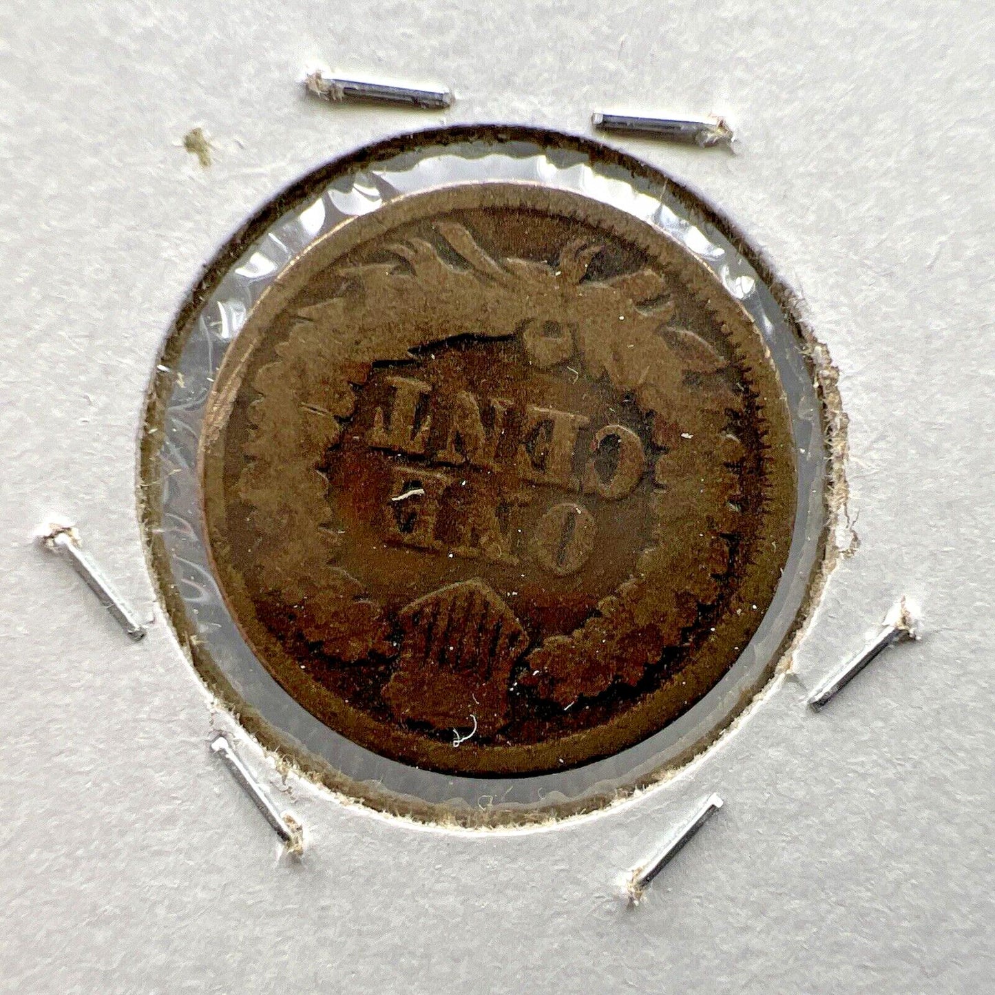 1864 1c Indian Cent Penny Coin Copper Nickel Alloy G / VG Details