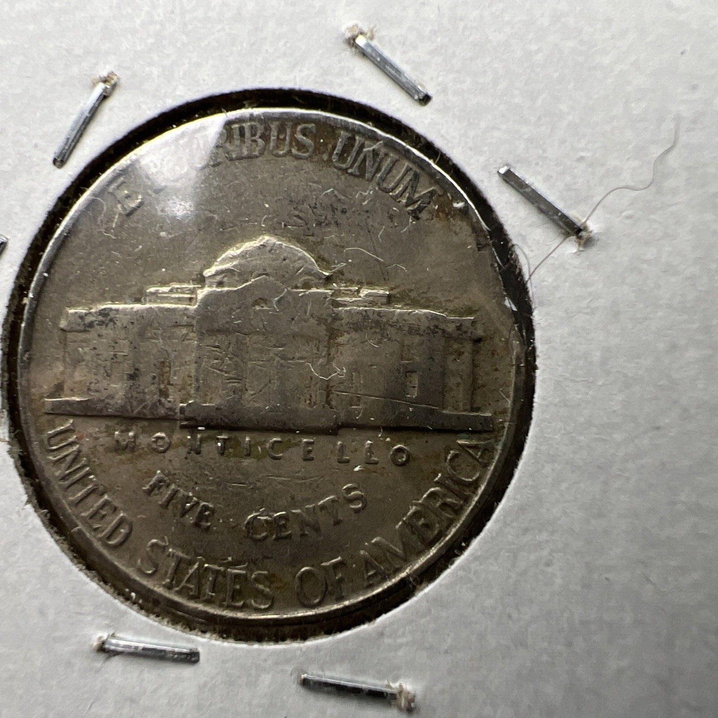 Lot of 2 Jefferson Nickels with Clipped Planchet Error 1942 & 1978 VF Circ