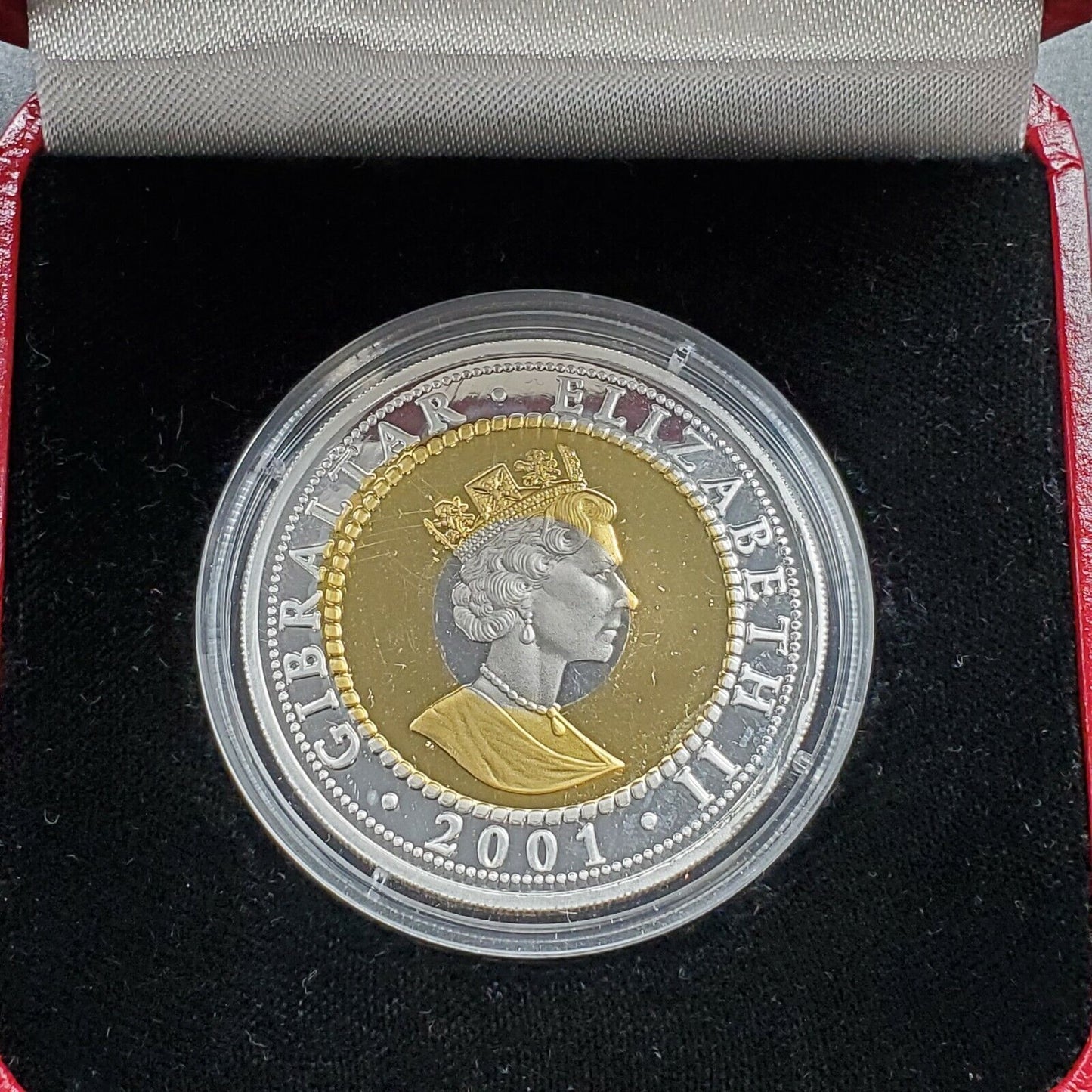 Gibraltar 2001 1 Crown 21st Century Tri-Metal Gold Silver Platinum 1 Oz Coin OGP