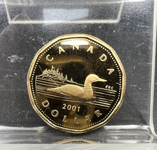 Canada 2001 RRC Gem Proof Loonie Dollar Coin #