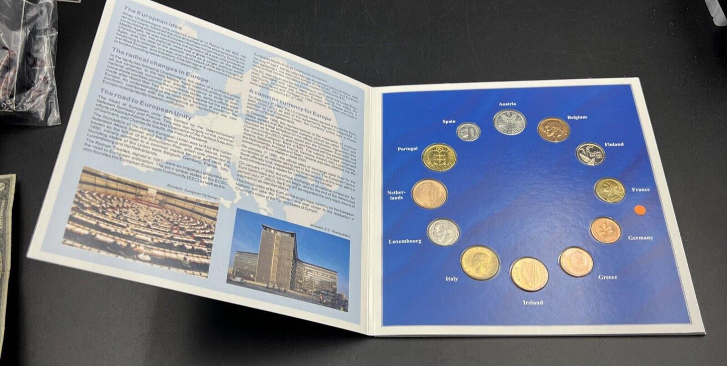 Euro Zone Countries - Last Denomination Coins Prior to US BU UNC Mint Set #O