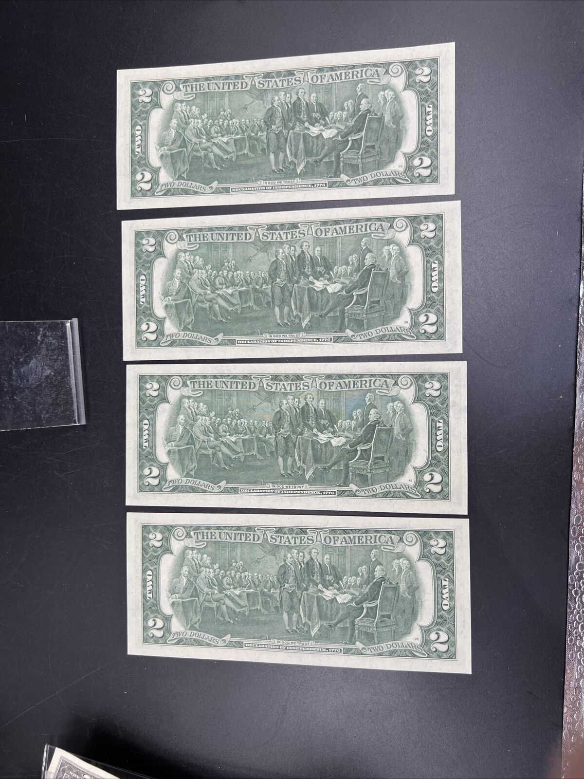 Lot of 4 Consecutive 1976 $2 Two Dollar Bicentennial FRN Notes CH UNC #656