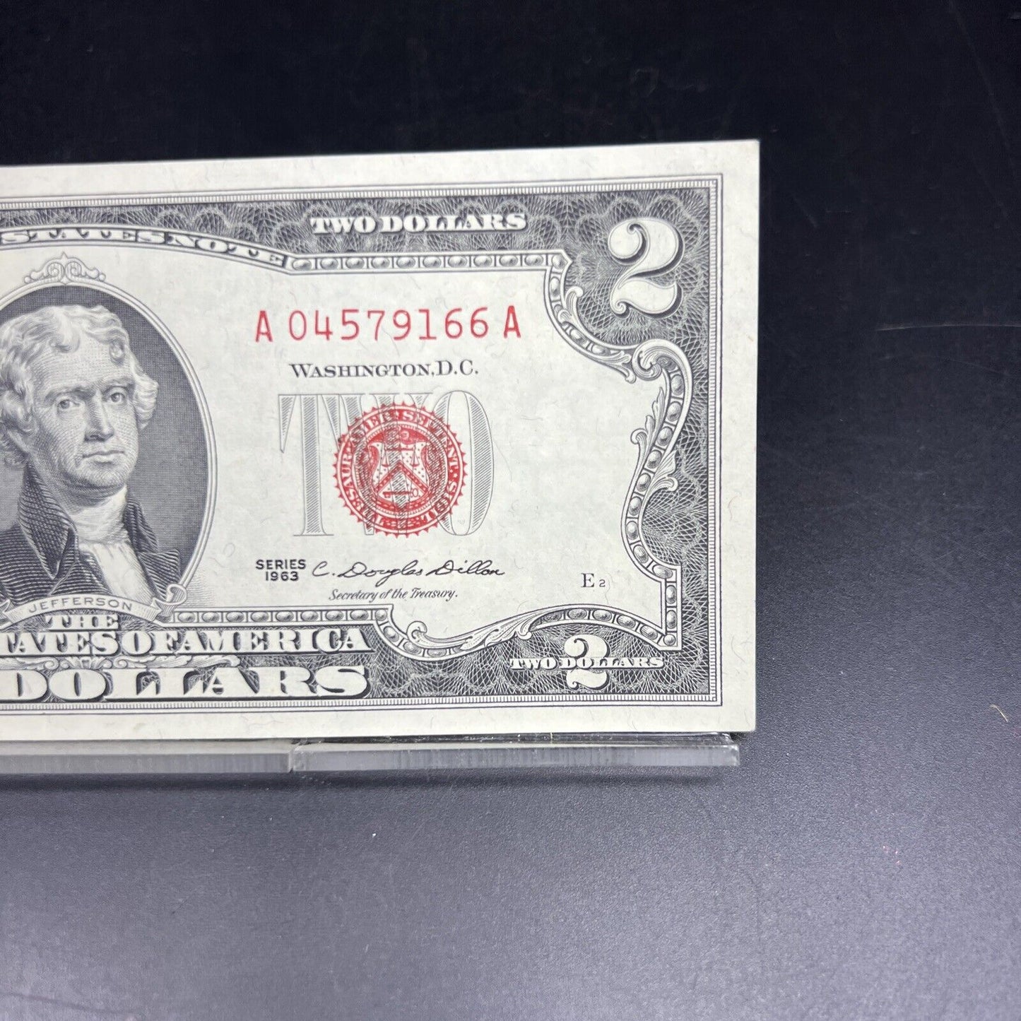 1963 A $2  Two Dollar Legal Tender Red Seal Bill Note CH UNC #166