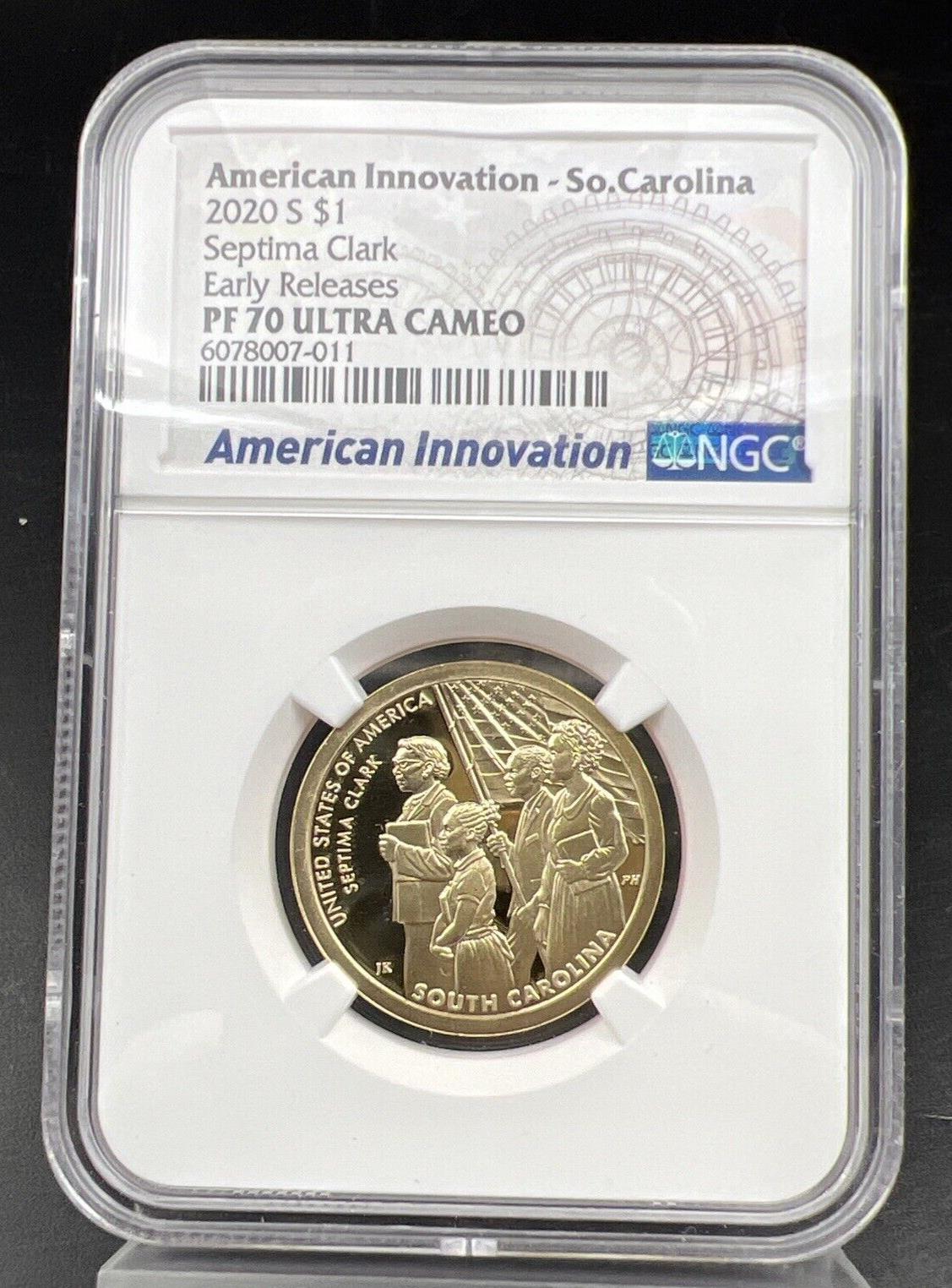 PF70 2020-S American Innovation Commemorative Dollar Septima Clark NGC UCAM #011