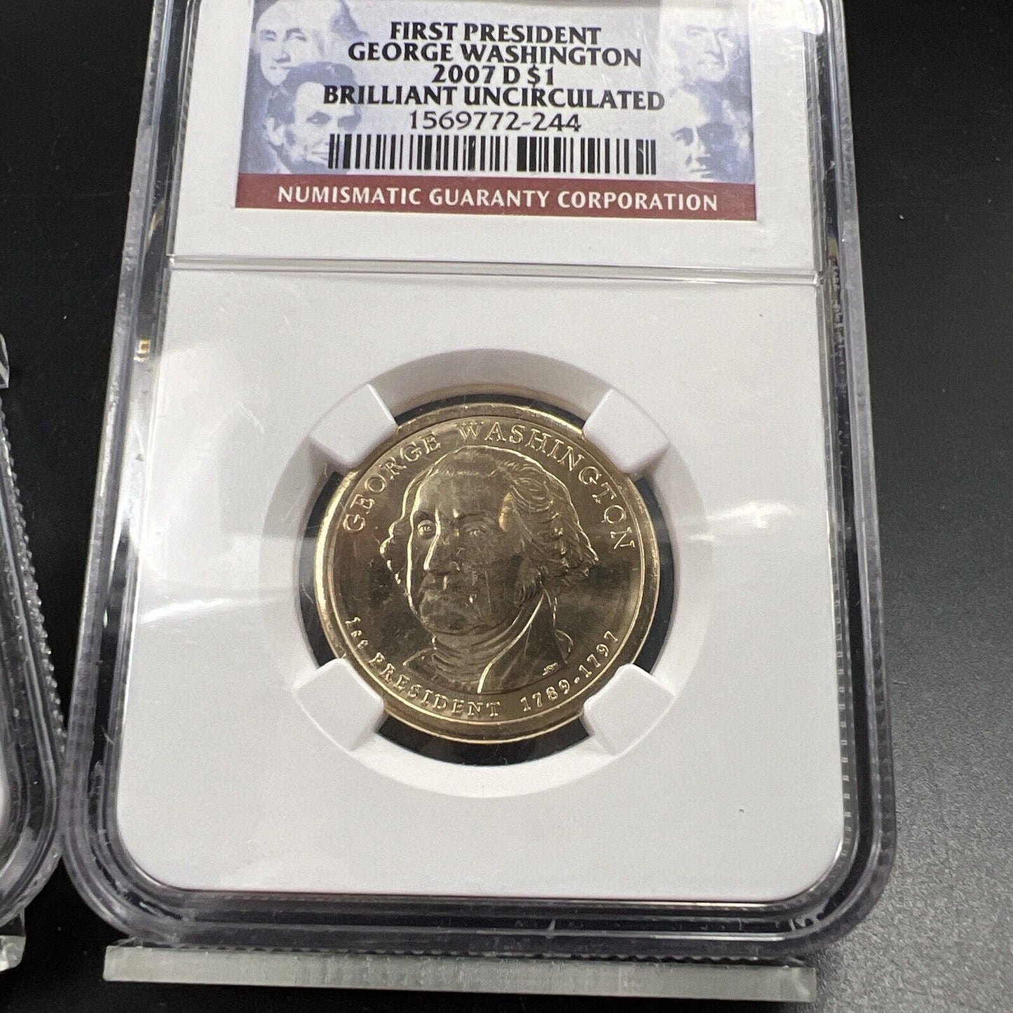 2007 P & D $1 George Washington Presidential Dollar Two Coin Set NGC BU Certifie