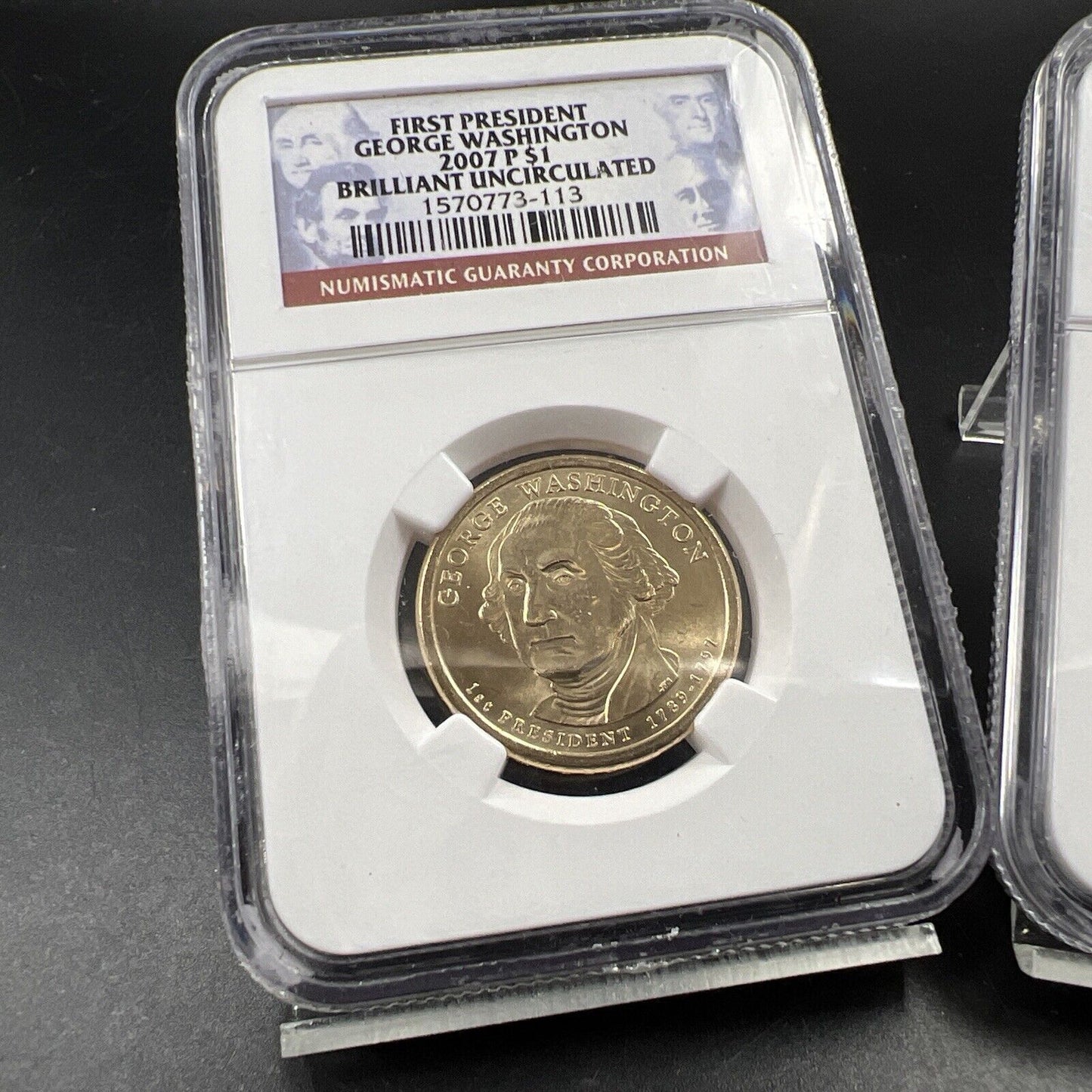 2007 P & D $1 George Washington Presidential Dollar Two Coin Set NGC BU Certifie