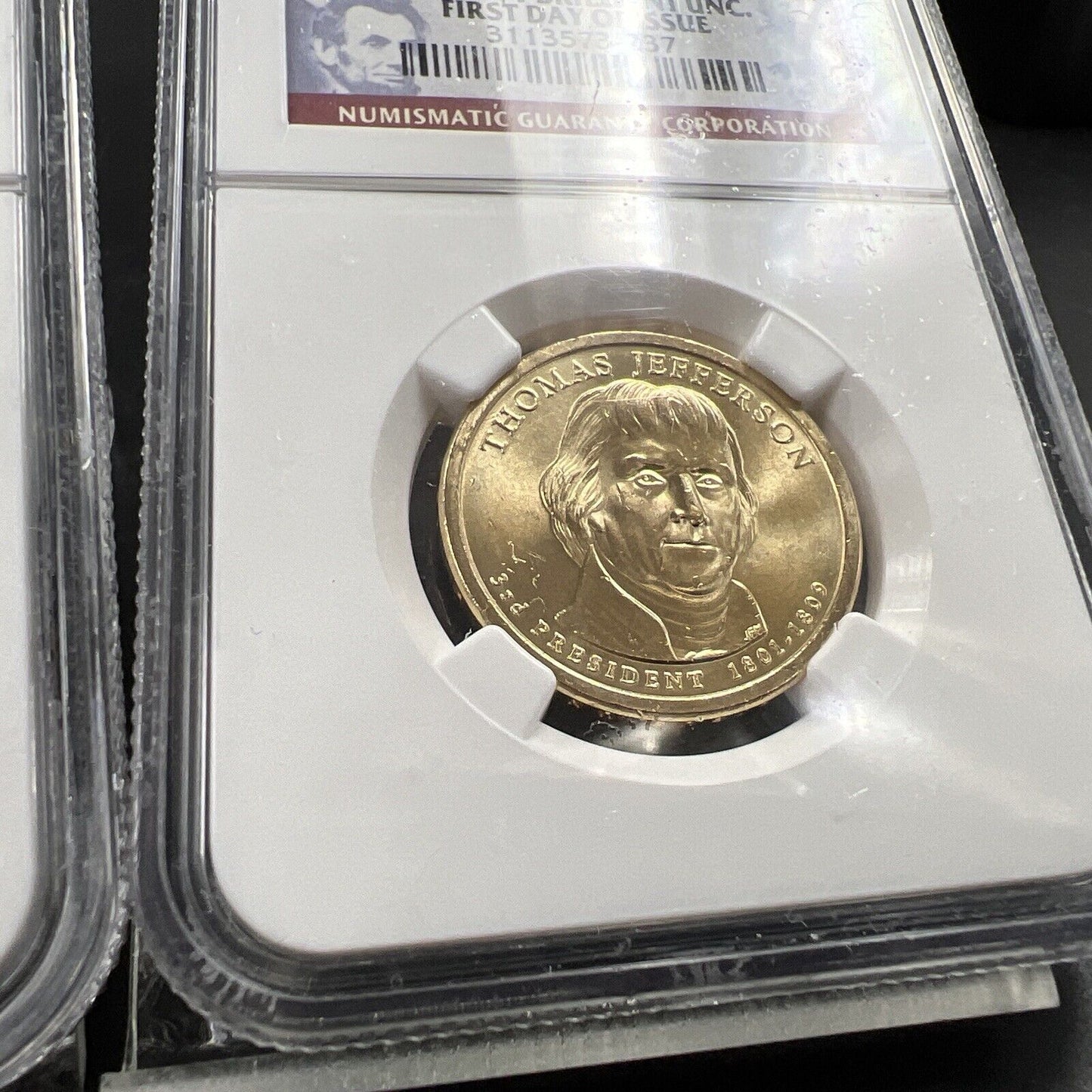 2007 P & D $1 Thomas Jefferson Presidential Dollar Two Coin Set NGC FDOI BU