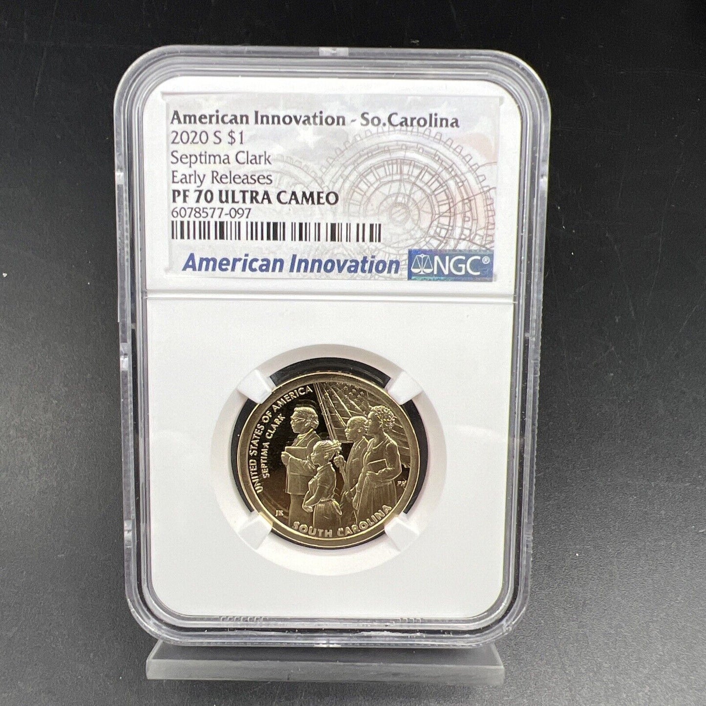 PF70 2020-S American Innovation Commemorative Dollar Septima Clark NGC UCAM #097