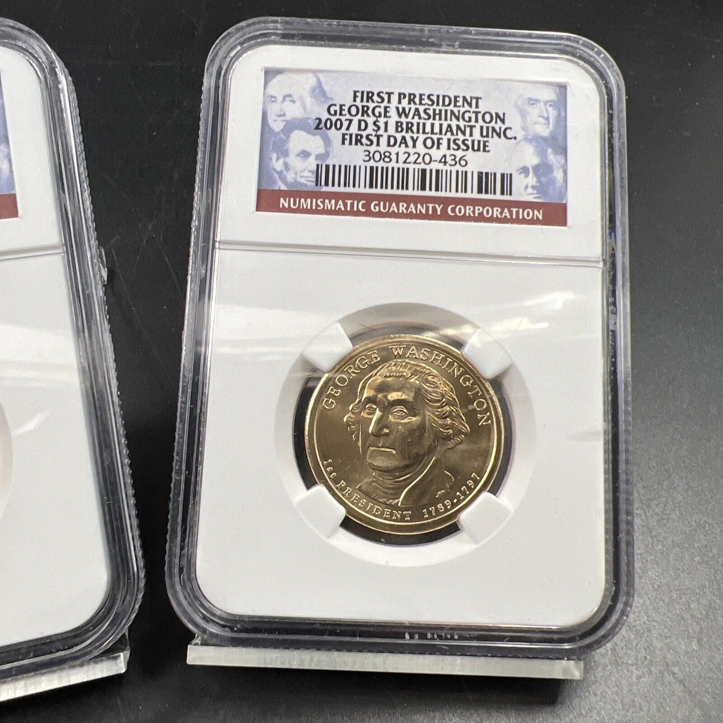 2007 P & D $1 George Washington Presidential Dollar Two Coin Set NGC FDOI BU