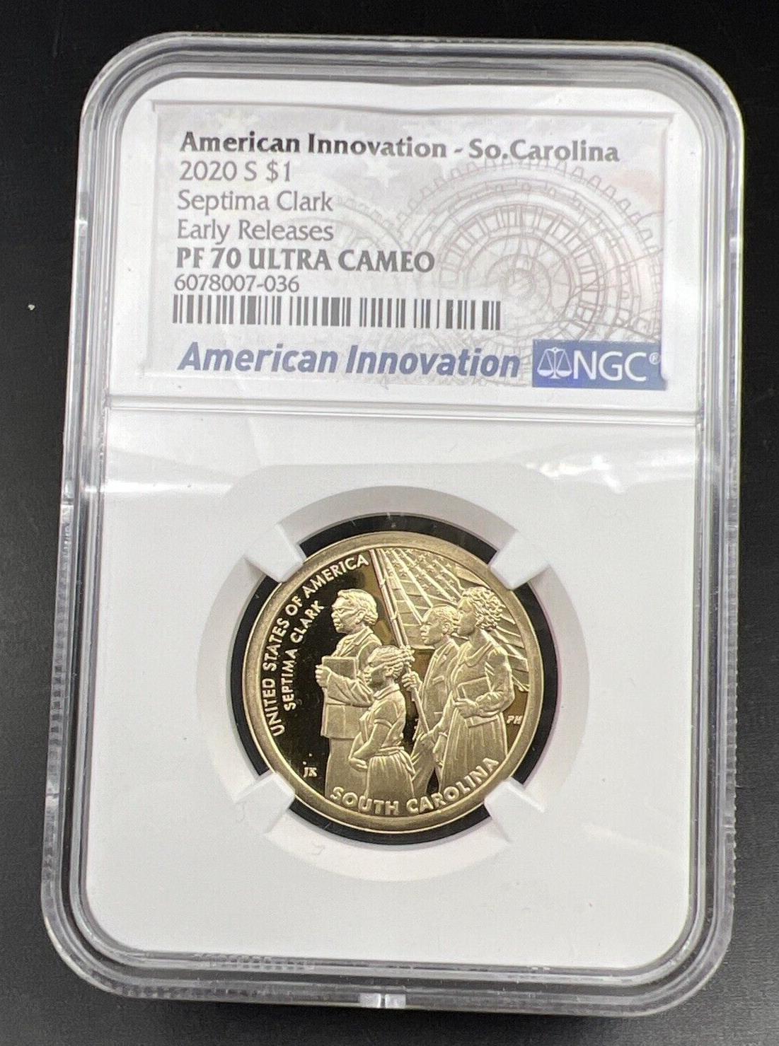PF70 2020-S American Innovation Commemorative Dollar Septima Clark NGC UCAM #036