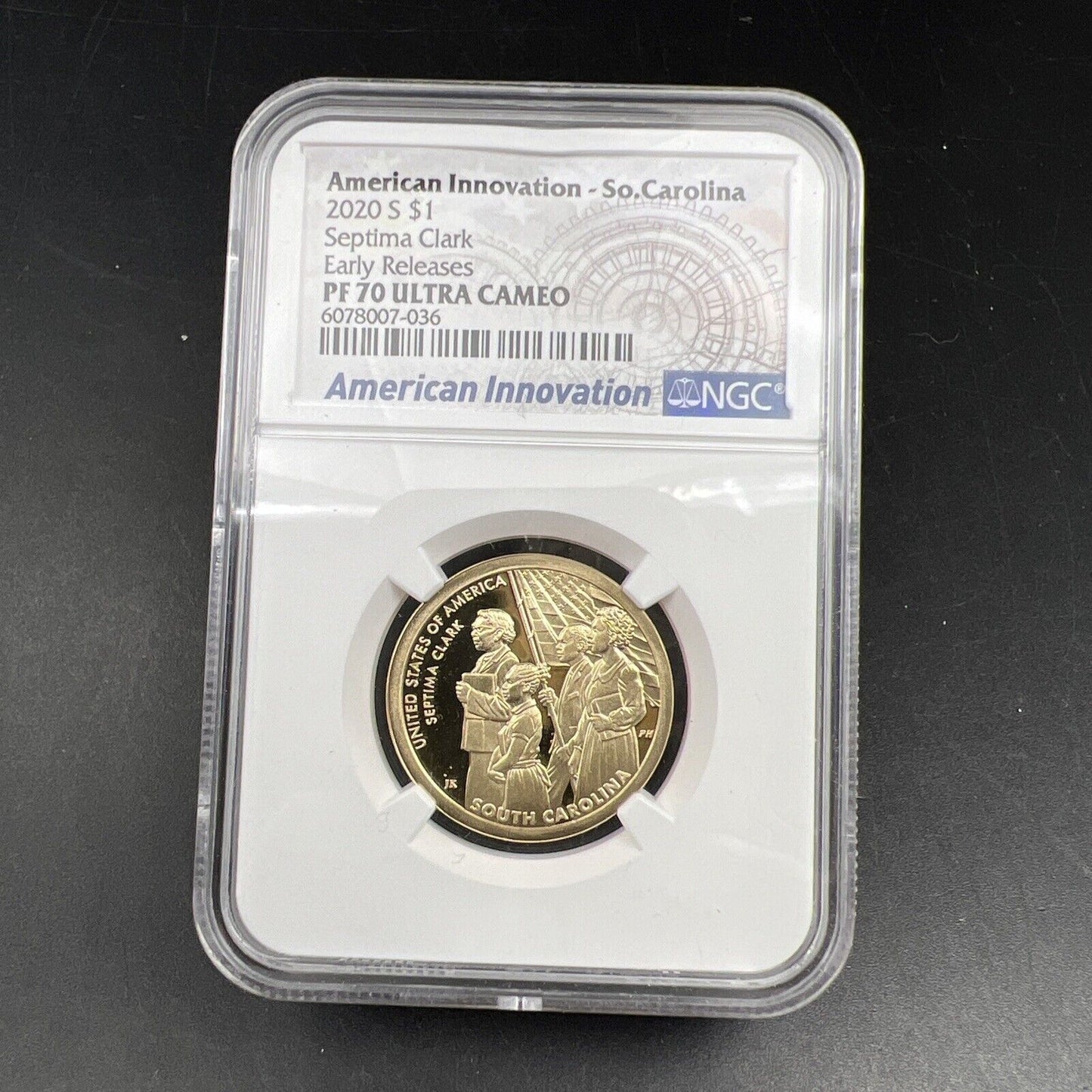 PF70 2020-S American Innovation Commemorative Dollar Septima Clark NGC UCAM #036