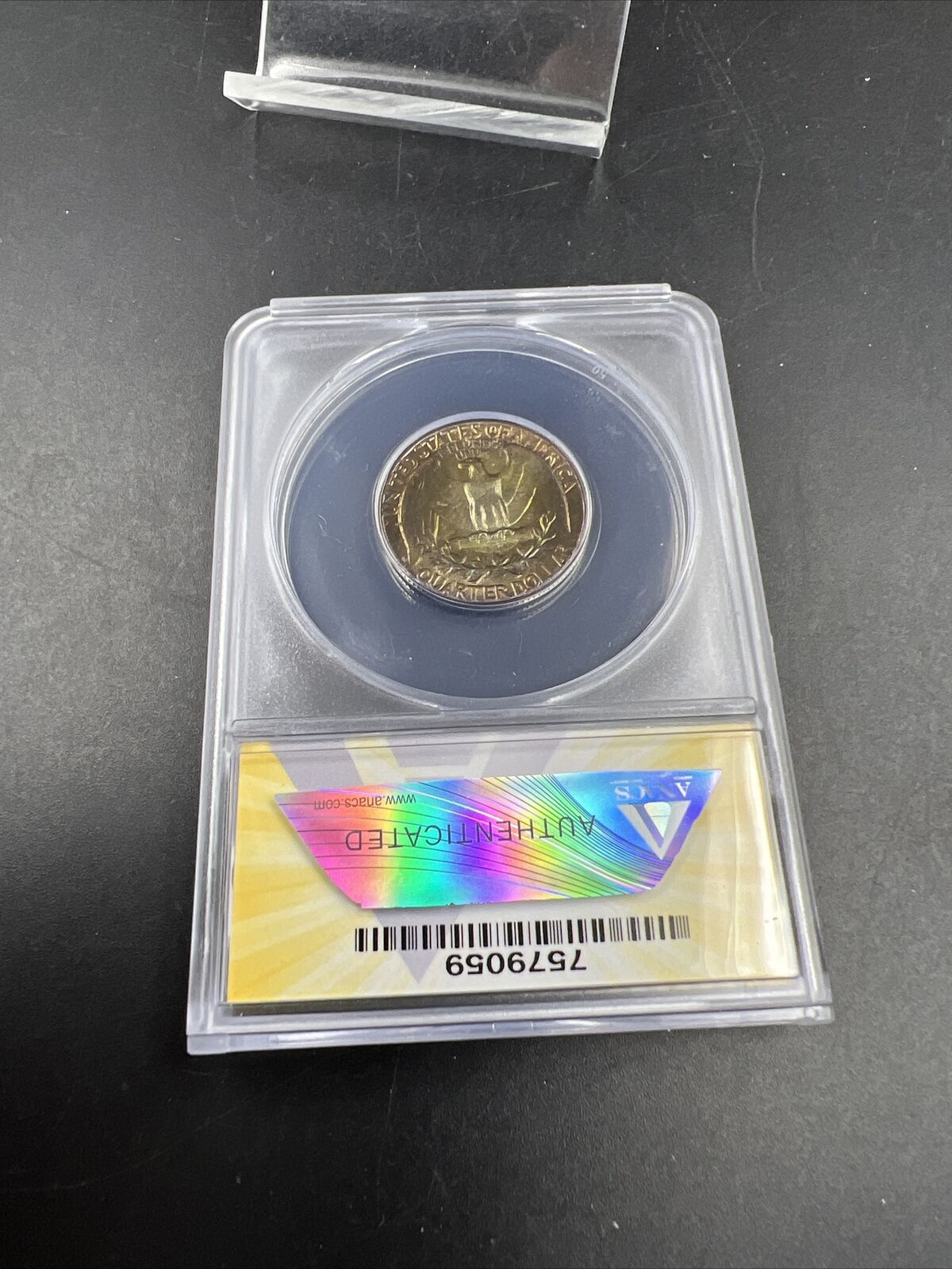 1963 25c Washington Quarter FS-103 DDO MS66 ANACS PQ Rainbow Toned Toner Obverse