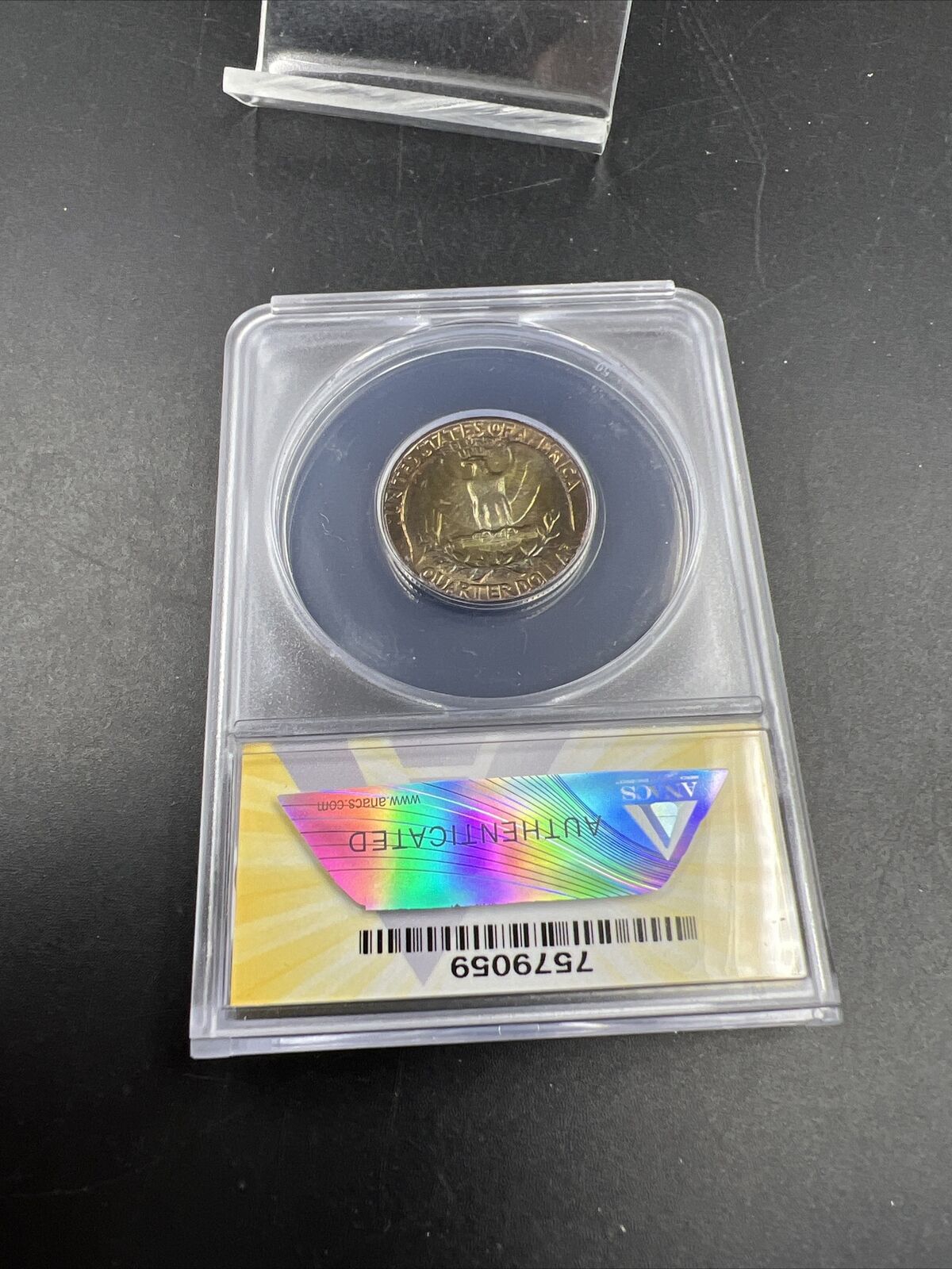 1963 25c Washington Quarter FS-103 DDO MS66 ANACS PQ Rainbow Toned Toner Obverse