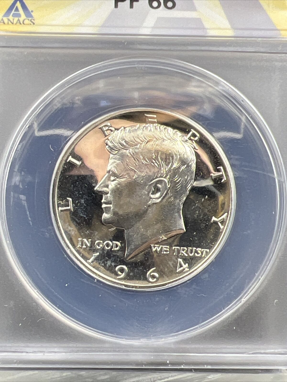 1964 P Kennedy Proof Half Silver Dollar Coin PF66 Accented Hair FS-401 ANACS #A