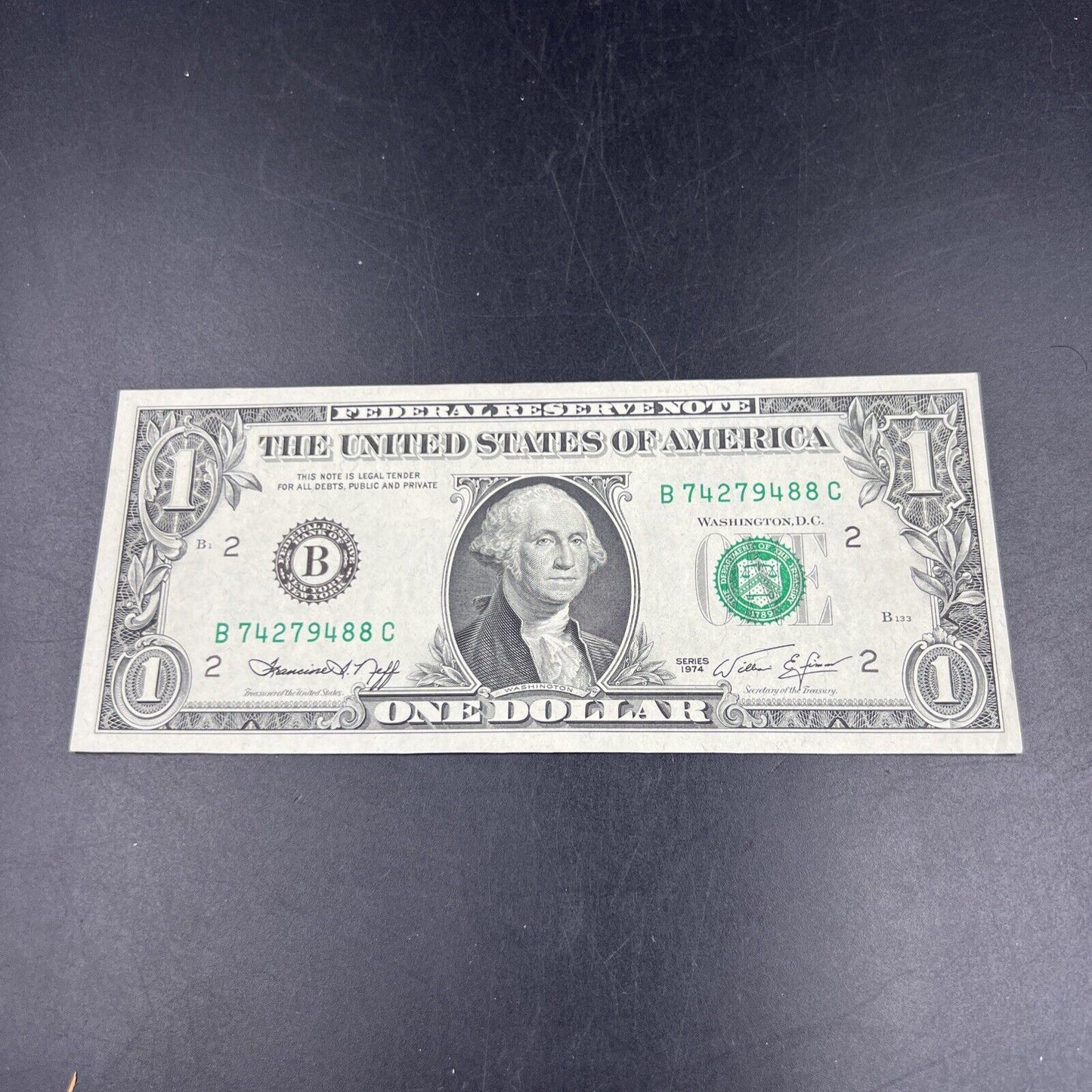 1974 $1 One Dollar FRN Federal Reserve Note Choice UNC