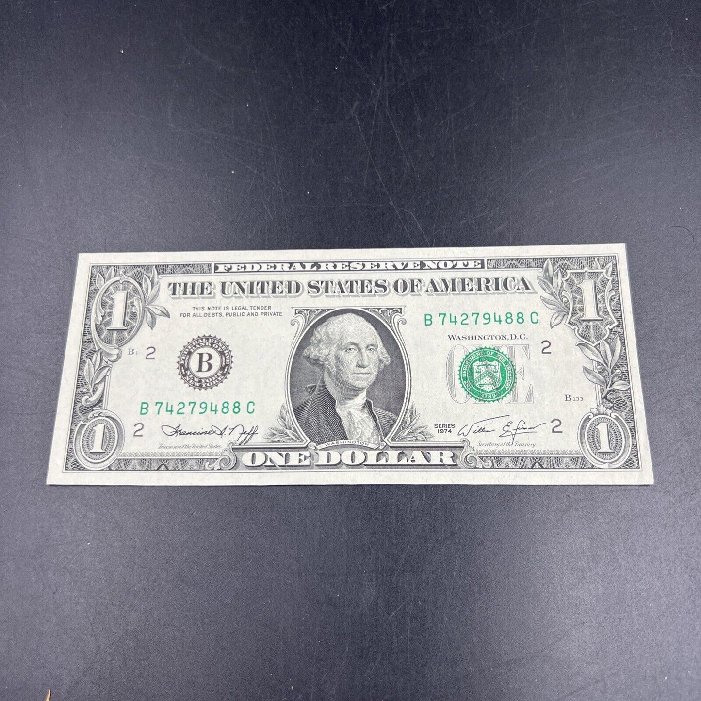 1974 $1 One Dollar FRN Federal Reserve Note Choice UNC