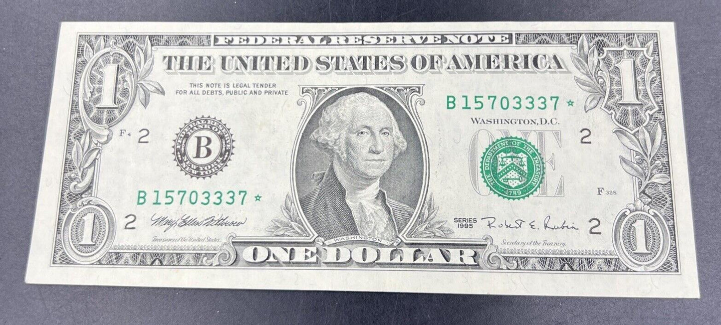 1995 $1 FRN * Star Federal Reserve Note New York District Choice UNC