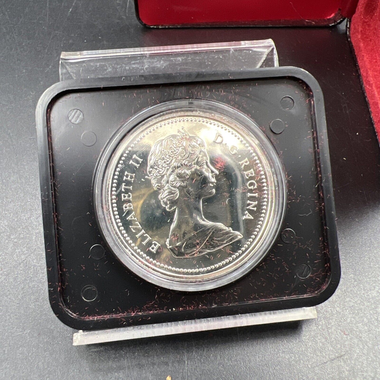 1975 Canada Calgary Centennial Dollar .500 Silver in Box & Capsule