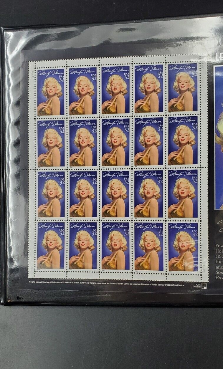US 1995 SC #2967 Legends of Hollywood - Marilyn Monroe Stamps, Sheet of 20 MNH