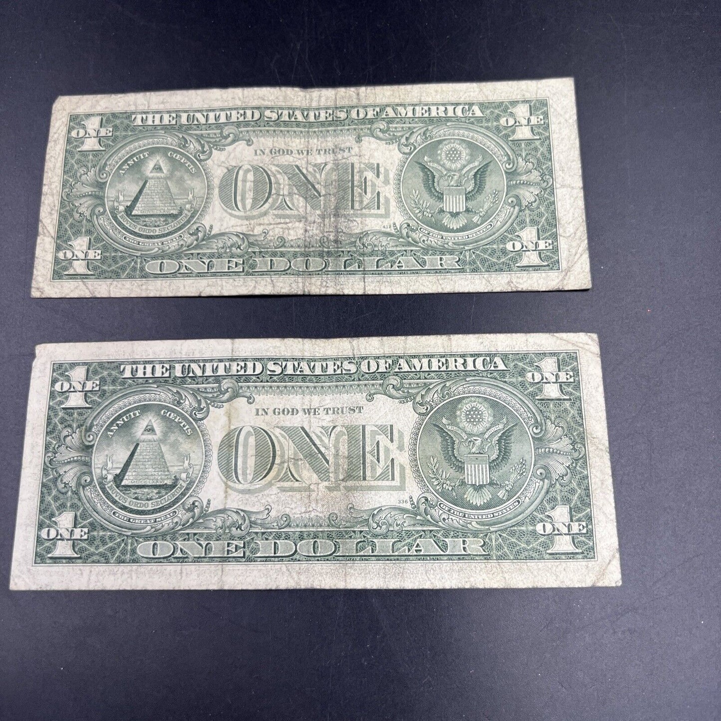 Lot of 2 1981 $1 One Dollar FRN Federal Reserve Notes Neat Fancy Serial Numbers