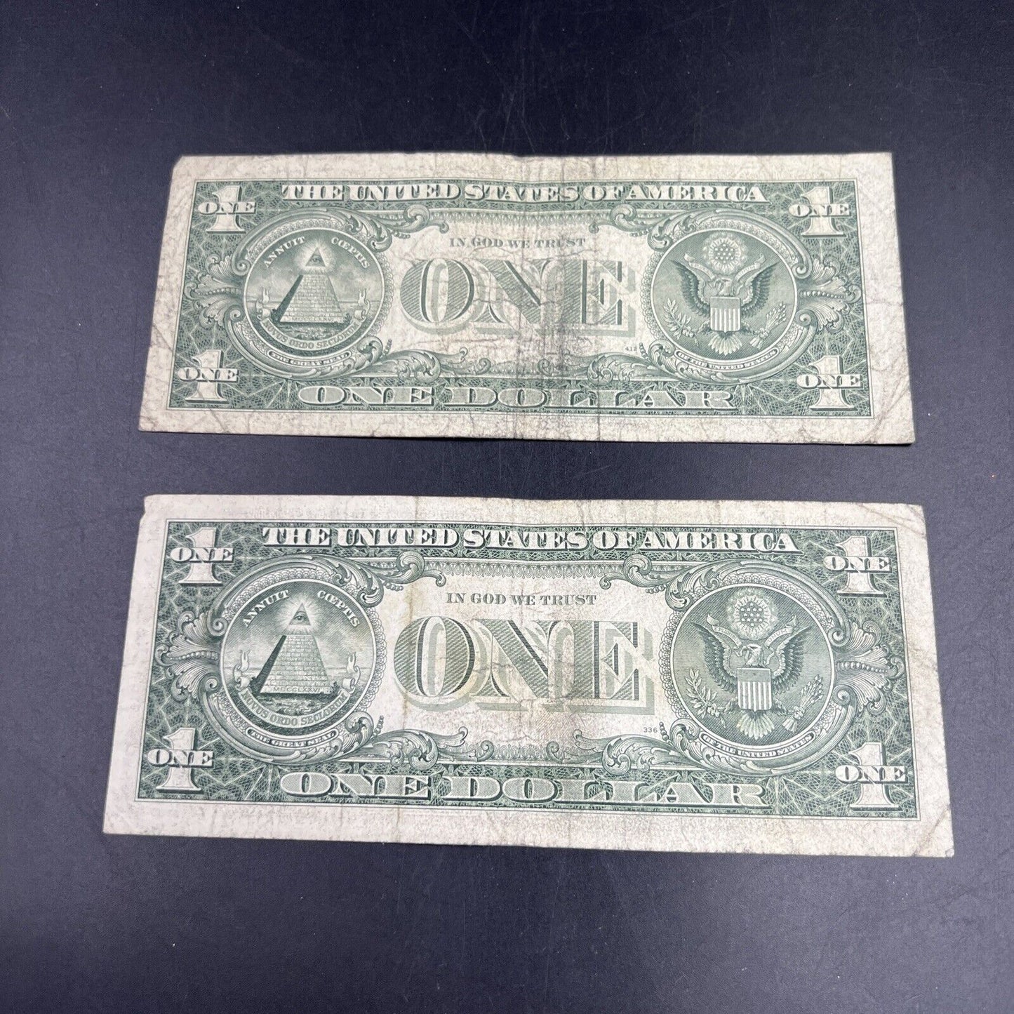 Lot of 2 1981 $1 One Dollar FRN Federal Reserve Notes Neat Fancy Serial Numbers
