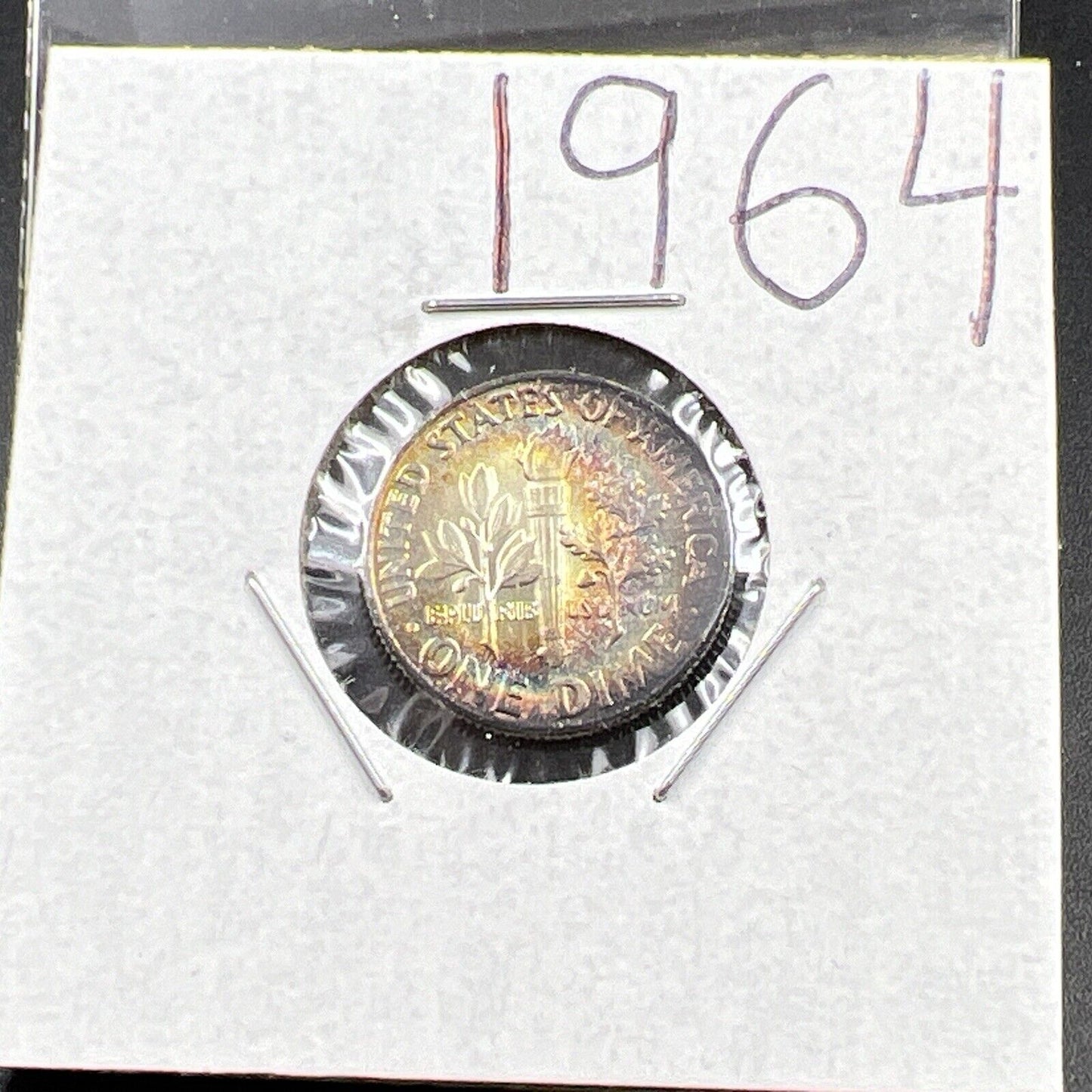 1964 P 10c Roosevelt Dime Coin CH BU PQ Rainbow * Toning Original Toner SKU#lm3