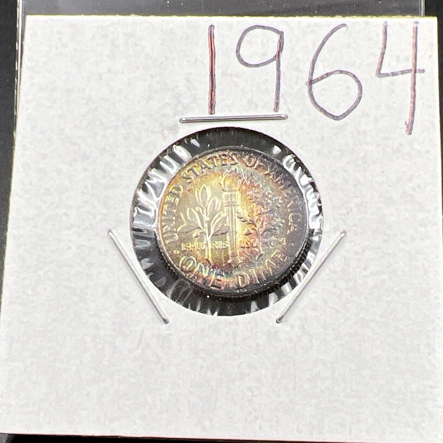 1964 P 10c Roosevelt Dime Coin CH BU PQ Rainbow * Toning Original Toner SKU#lm3