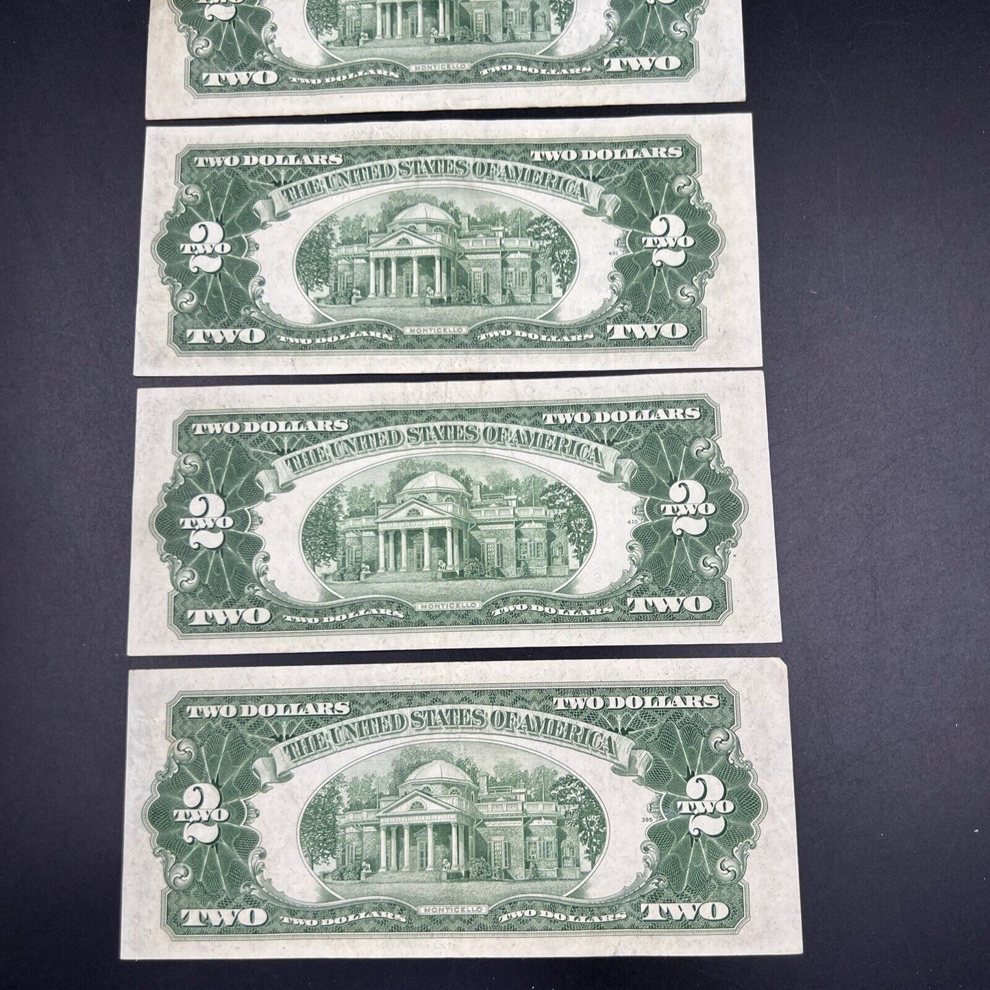 1953 + ABC & 1963 5 $2 Note US Legal Tender Letter Set of Five Notes XF+ #484