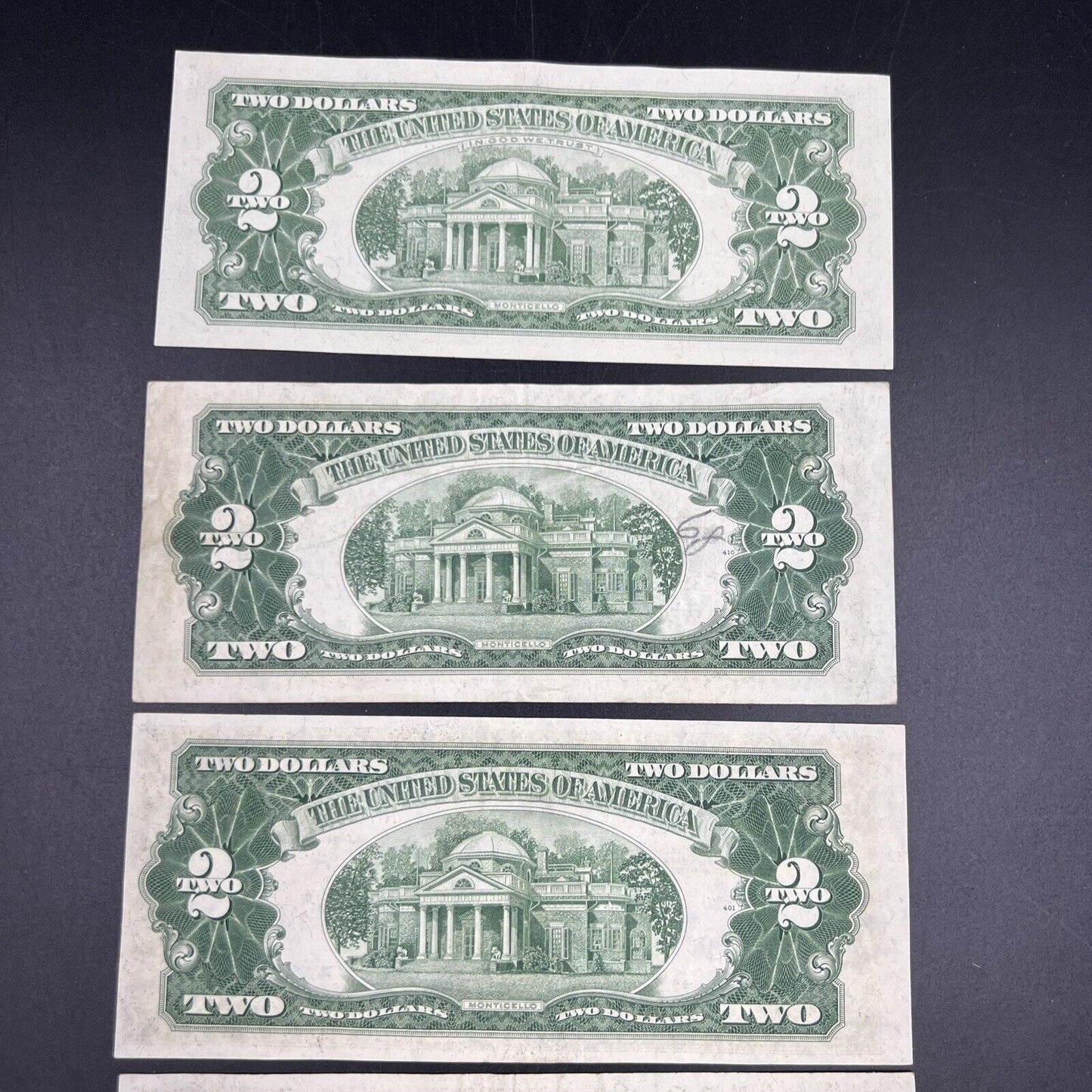 1953 + ABC & 1963 5 $2 Note US Legal Tender Letter Set of Five Notes XF+ #484