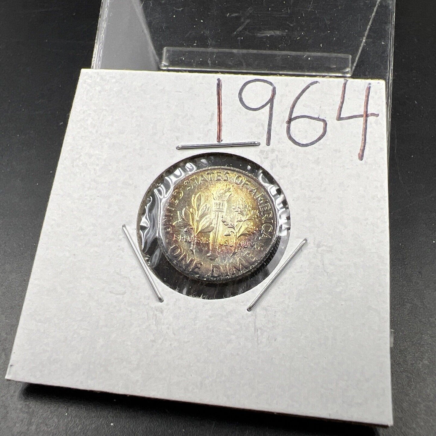 1964 P 10c Roosevelt Dime Coin CH BU PQ Rainbow * Toning Original Toner SKU#BK3