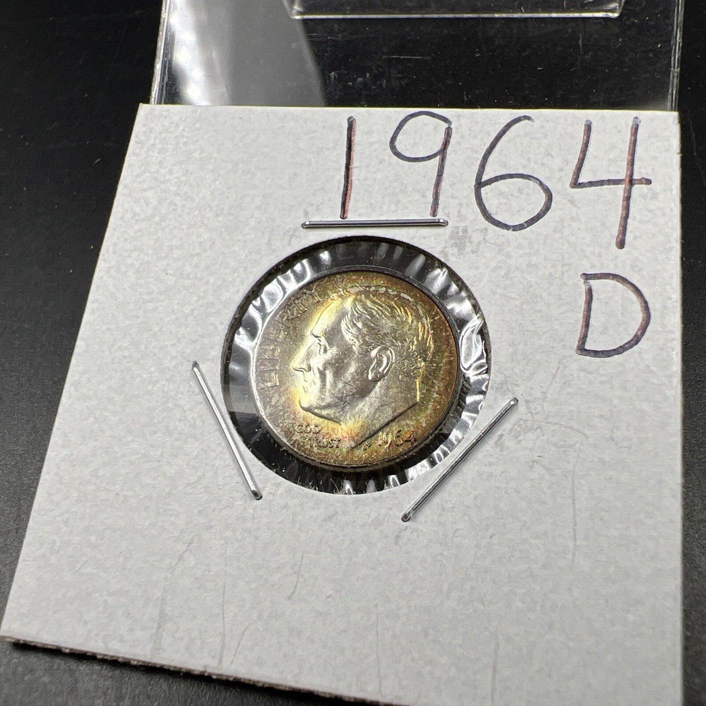 1964 D 10c Roosevelt Dime Coin CH BU Nice Amber Toning Original Toner SKU#OG3