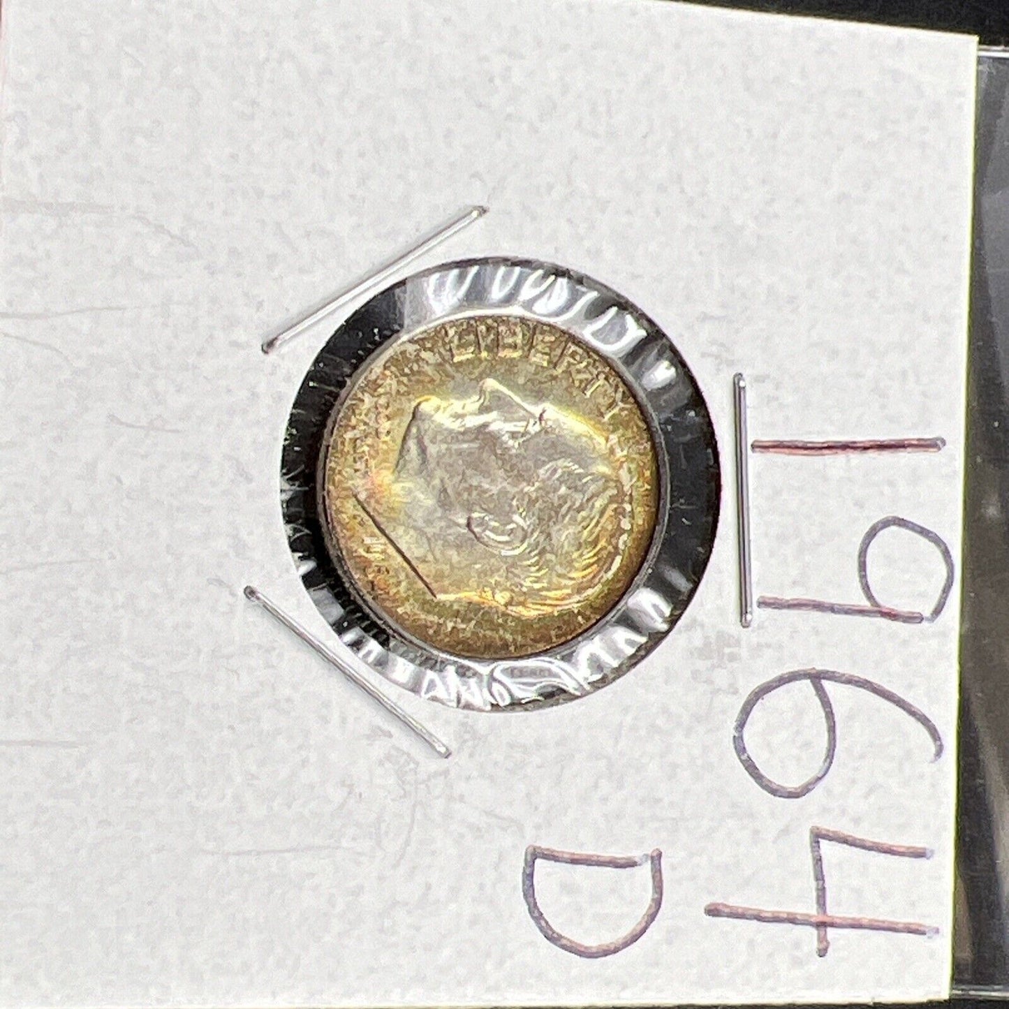 1964 D 10c Roosevelt Dime Coin CH BU Nice Amber Toning Original Toner SKU#OG3
