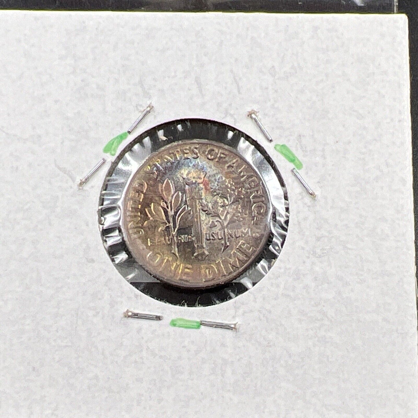 1957 P 10c Roosevelt Dime Coin CH BU PQ * Rainbow Toning Original Toner SKU#GN3