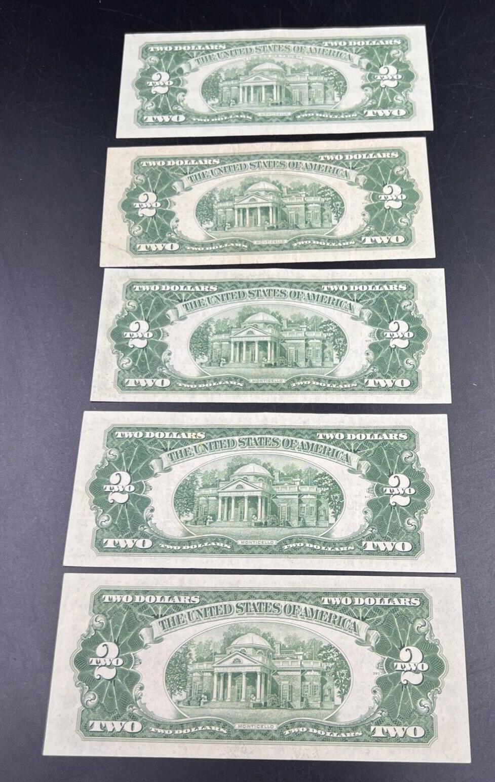 1953 + ABC & 1963 5 $2 Note US Legal Tender Letter Set of Five Notes VF+ #185