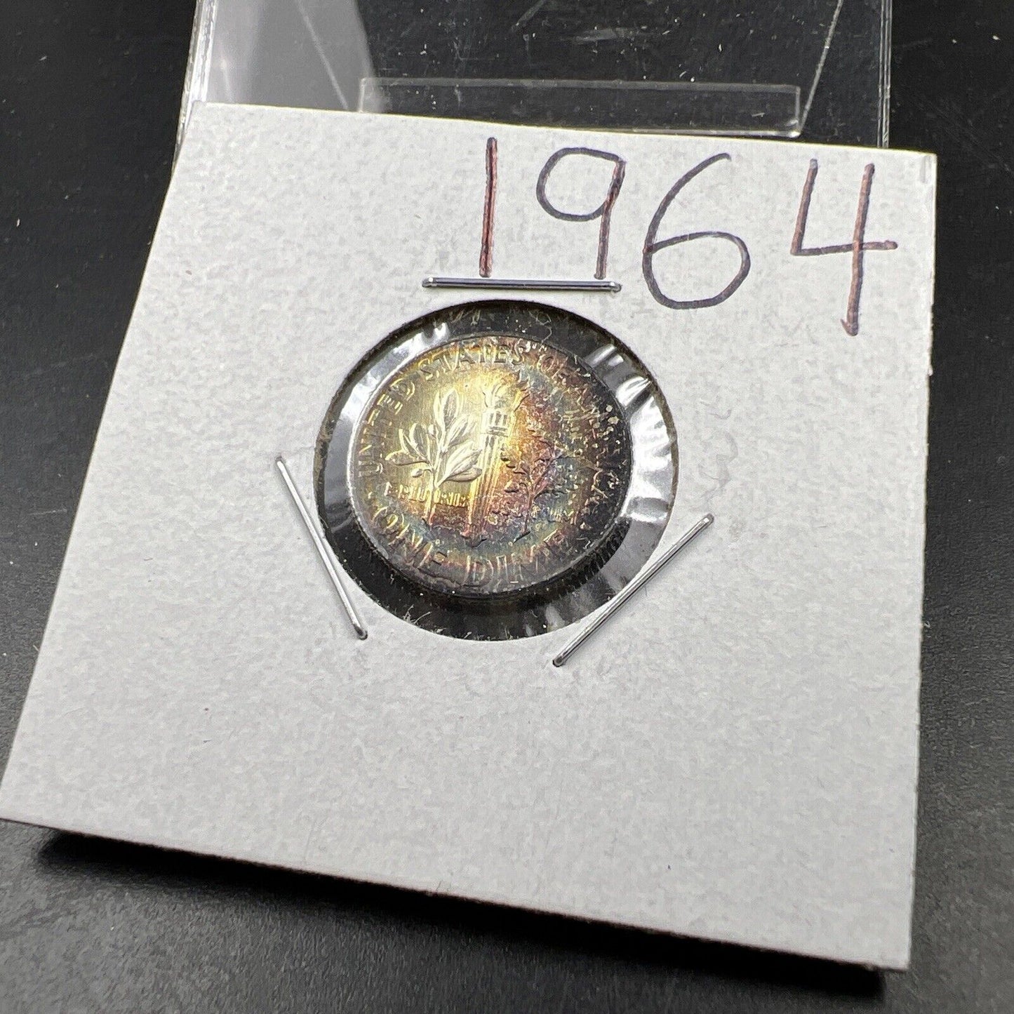 1964 P 10c Roosevelt Dime Coin CH BU PQ Rainbow * Toning Original Toner SKU#GN3