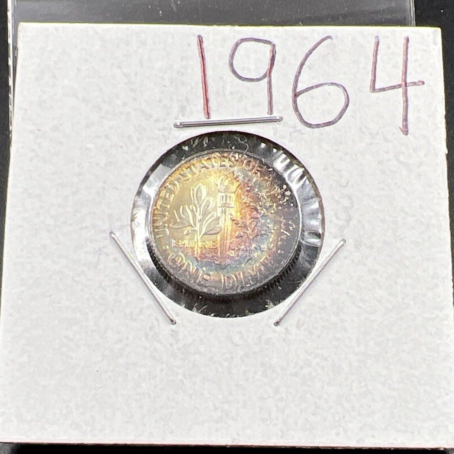 1964 P 10c Roosevelt Dime Coin CH BU PQ Rainbow * Toning Original Toner SKU#GN3