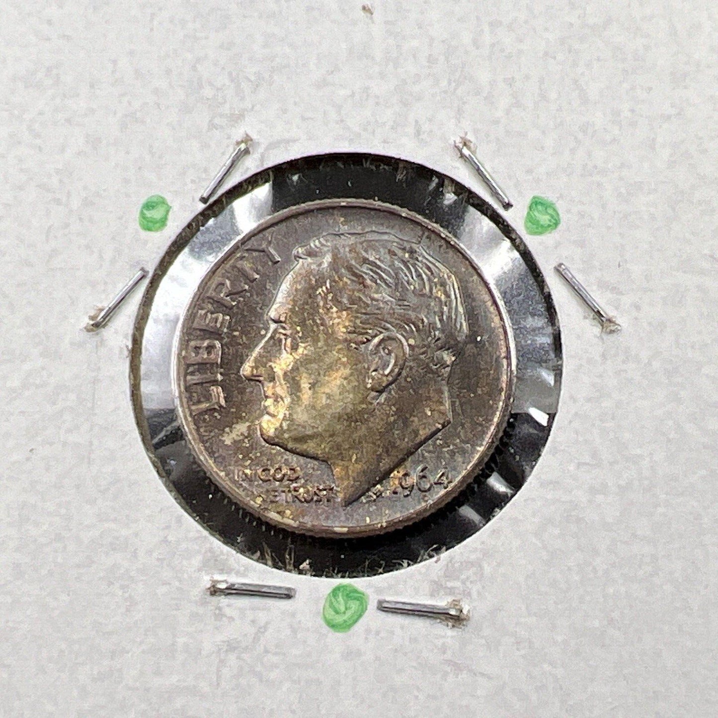 1964 P 10c Roosevelt Dime Coin CH BU PQ Rainbow * Toning Original Toner SKU#GN3