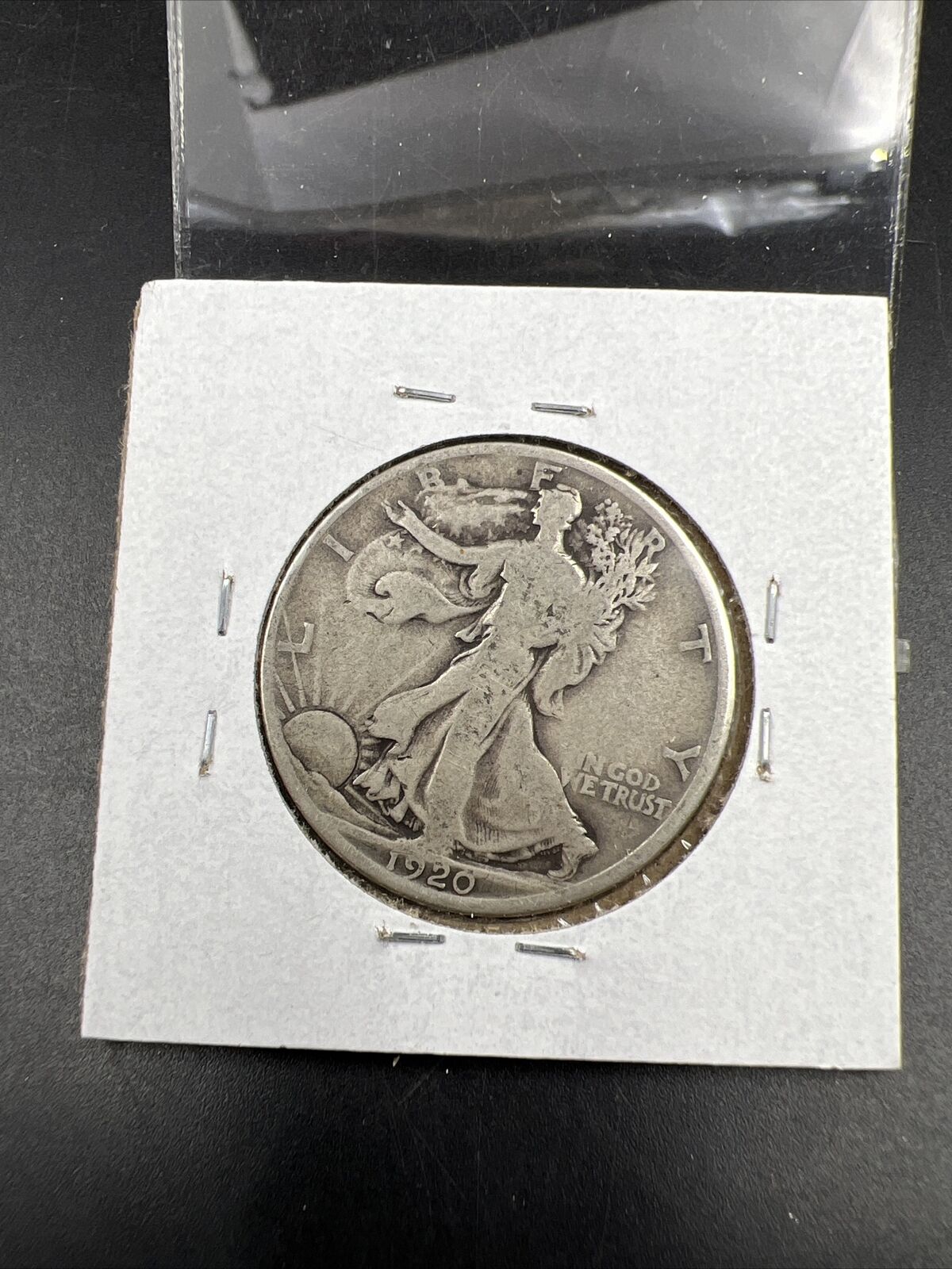 1920 D 50c Walking Liberty Half CH AG / G P266 Counterstamped